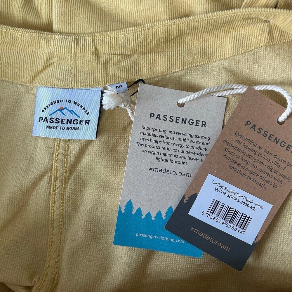 Passenger Fun Days‎ corduroy jumper romper overalls yellow women's M - Picture 8 of 8